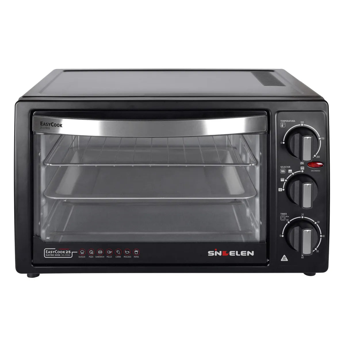 Horno Eléctrico Sindelen HE-255NG Negro 25 Litros