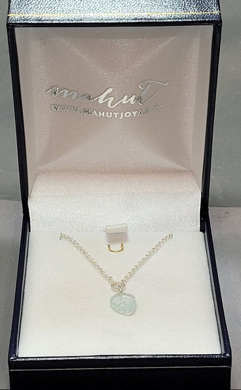 Collar De Plata Piedra Natural Mahut Joyas Aguamarina Tallada Celeste Femenino