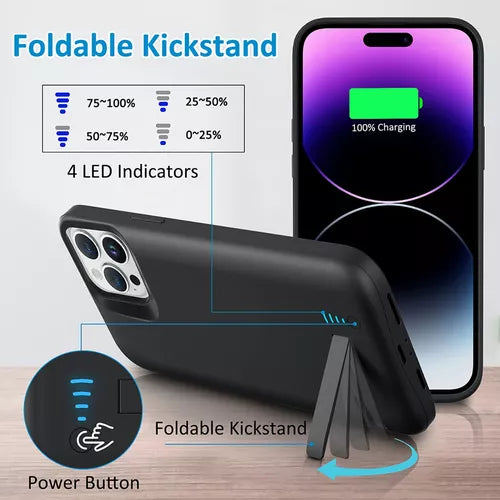 Cargador Carcasa Generico Iphone 13 Pro/14 Pro Negro