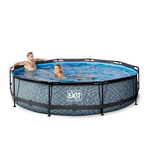 Piscina Estructural Redonda Exit Toys Stone 360x76cm