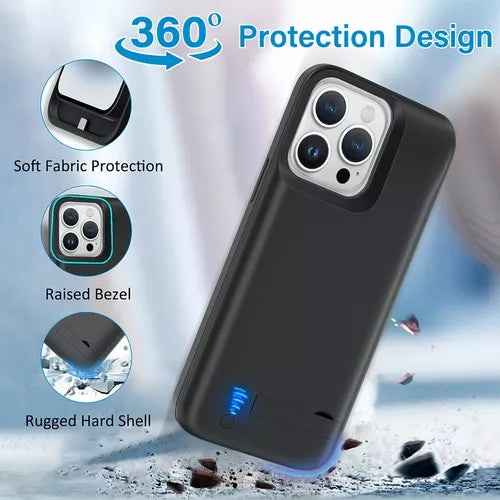 Cargador Carcasa Generico Iphone 13 Pro/14 Pro Negro