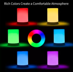 Lampara De Mesa De Noche Generico Recargable Con Sensor 7 Colores