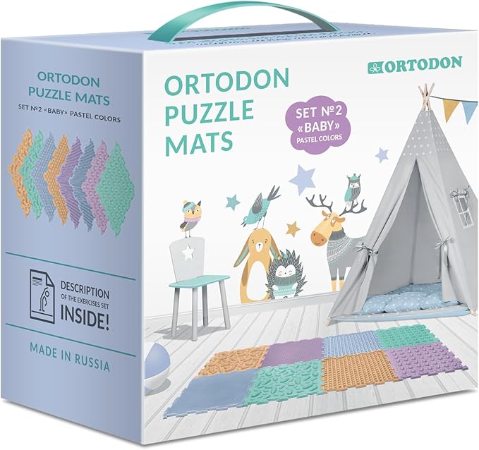 Juego De Tapetes Modulares Sensoriales Ortodon Pastel 8