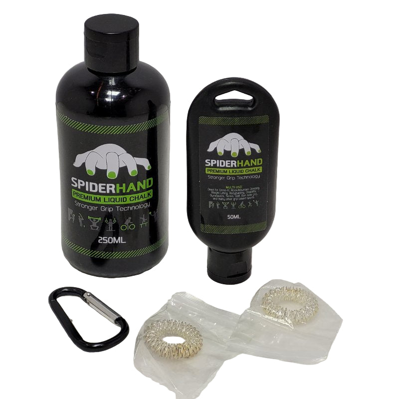 Kit Tiza Liquido Agarre Mano Spiderhand Grip Profesional Con Clip De Viaje Y Anillos 250 + 50ml