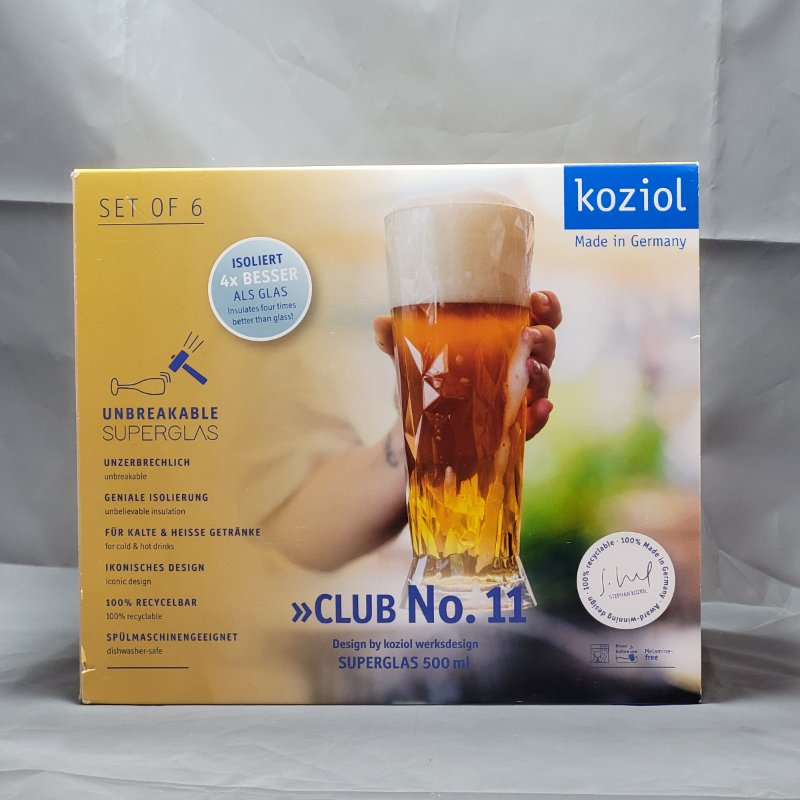 Set 6 Vasos Koziol Unbreakable Superglas Club N.11 500 Ml