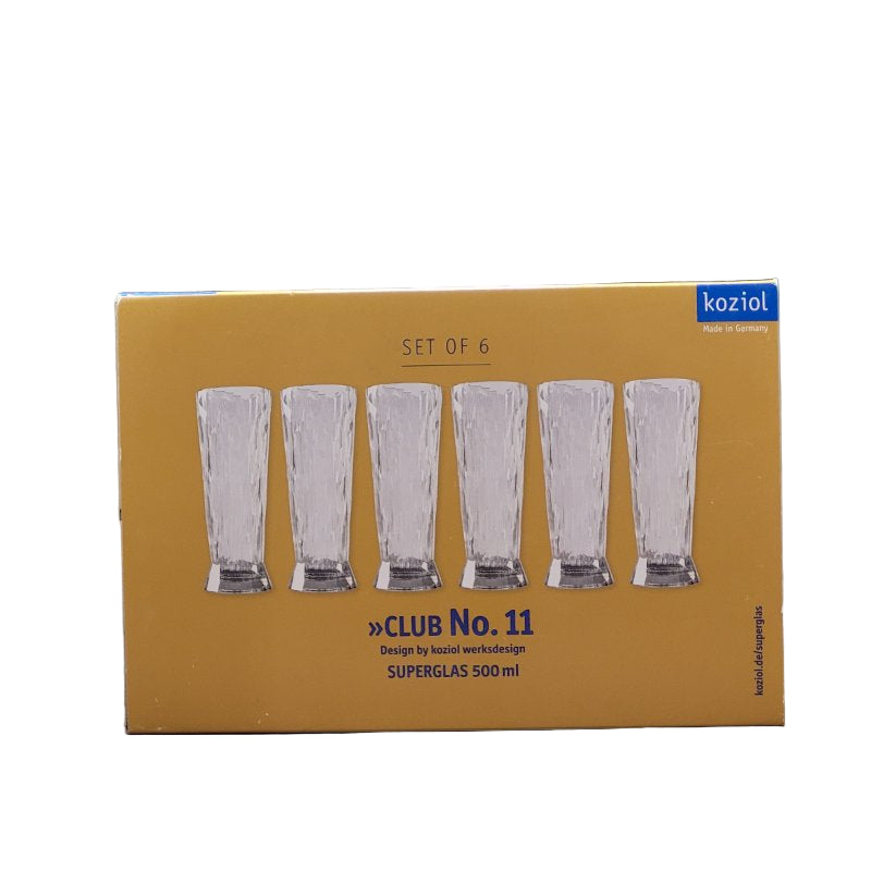 Set 6 Vasos Koziol Unbreakable Superglas Club N.11 500 Ml