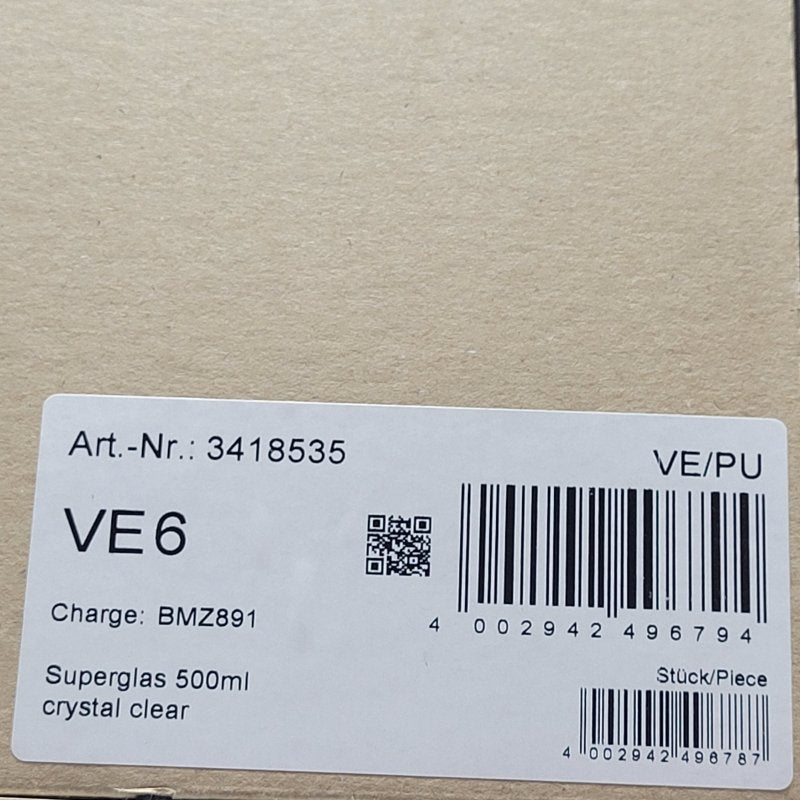 Set 6 Vasos Koziol Unbreakable Superglas Club N.11 500 Ml