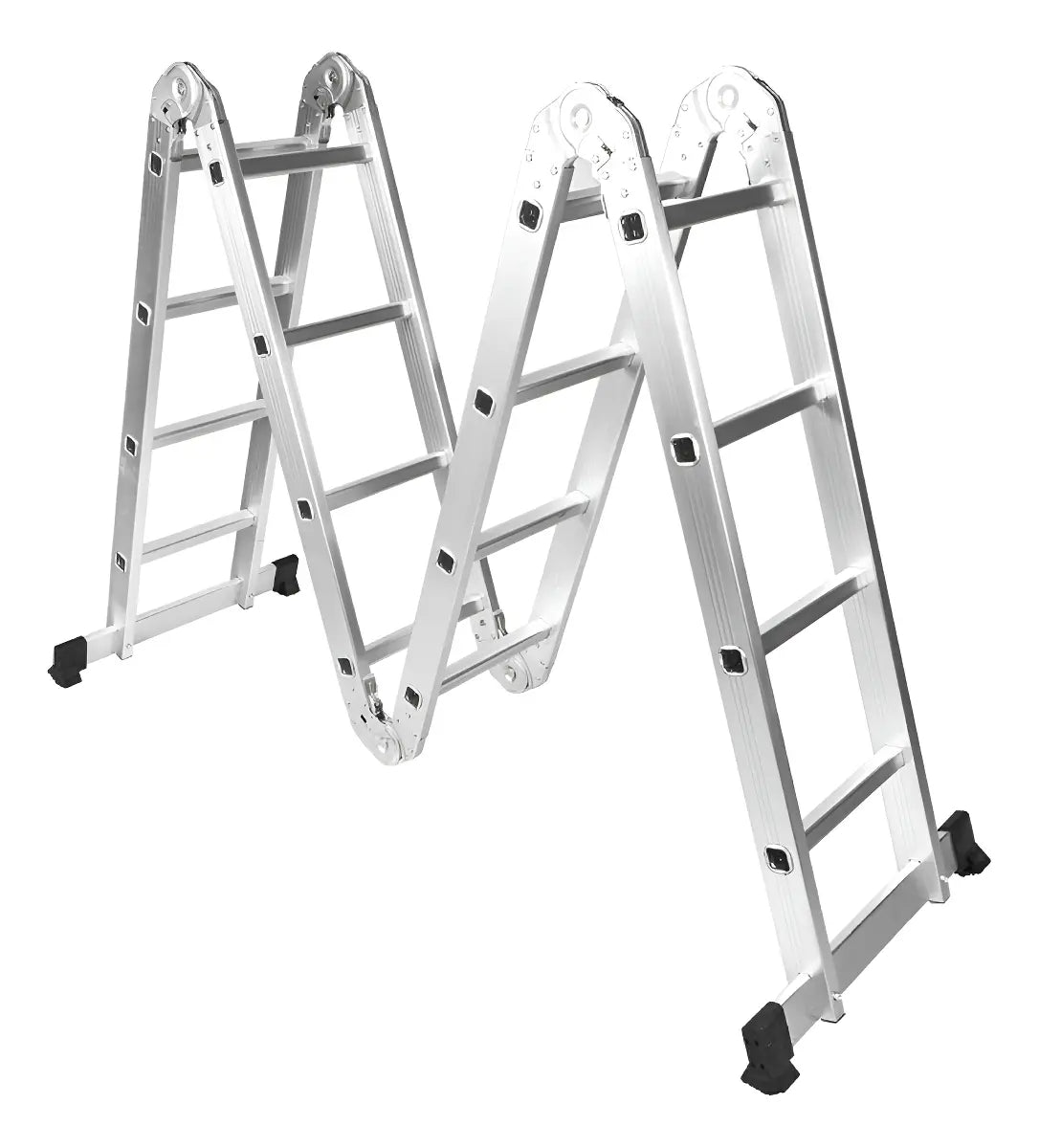 Escalera Plegable 16 Peldaños Halten, Plateado