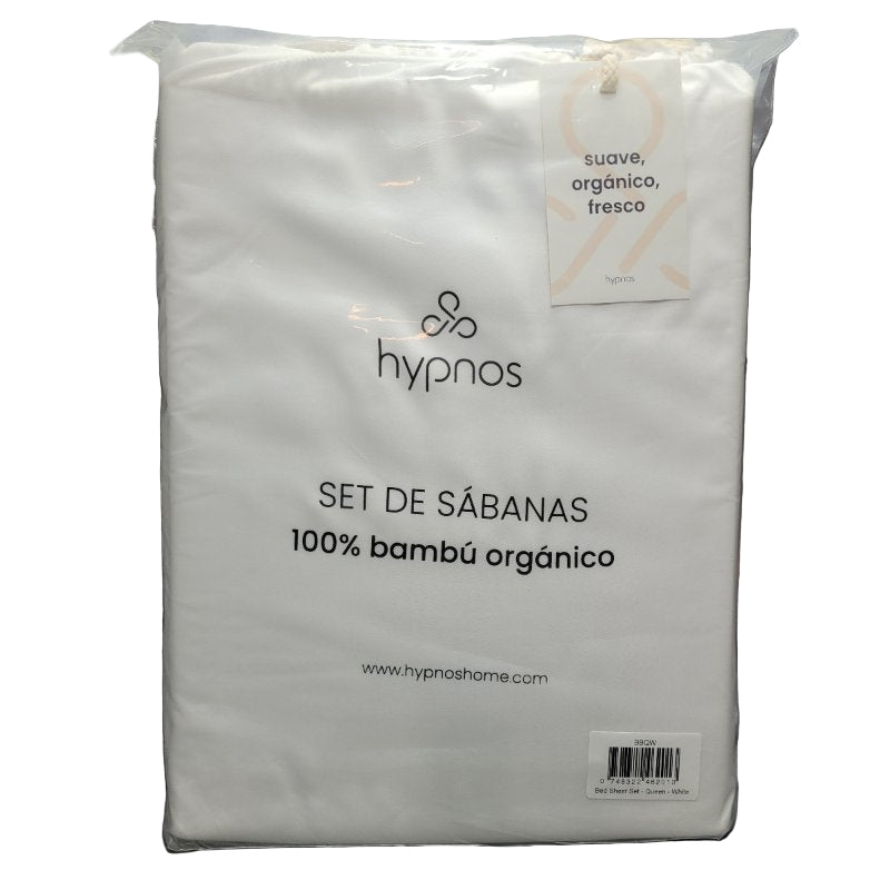 Set De Sabanas Hypnos 100% Bambu Orgánico / Queen Blanco
