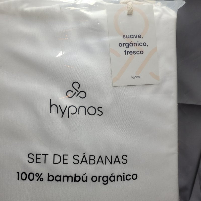 Set De Sabanas Hypnos 100% Bambu Orgánico / Queen Blanco