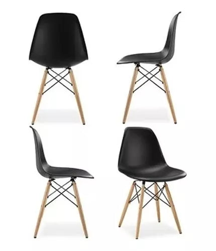 Pack De 4 Sillas Begonia Negra 4 Unidad 46X51X82CM