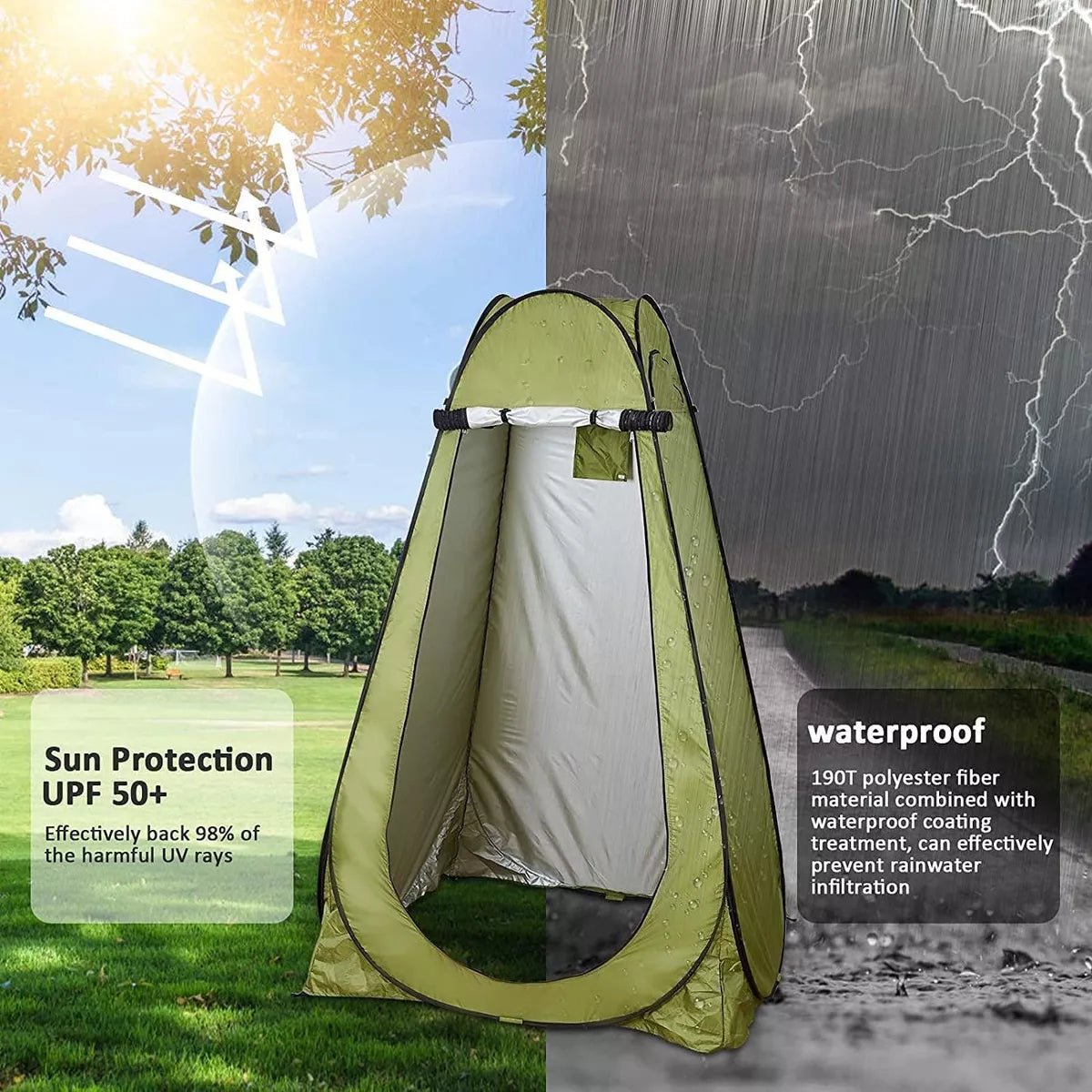 Carpa Ducha Terra Force Camping Pop Up Verde