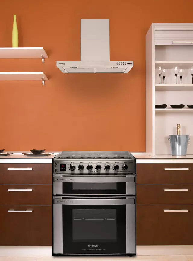 Cocina Hibrida Doble Horno 5 Quemadores Sindelen Ch-770dh Gris/ Negro