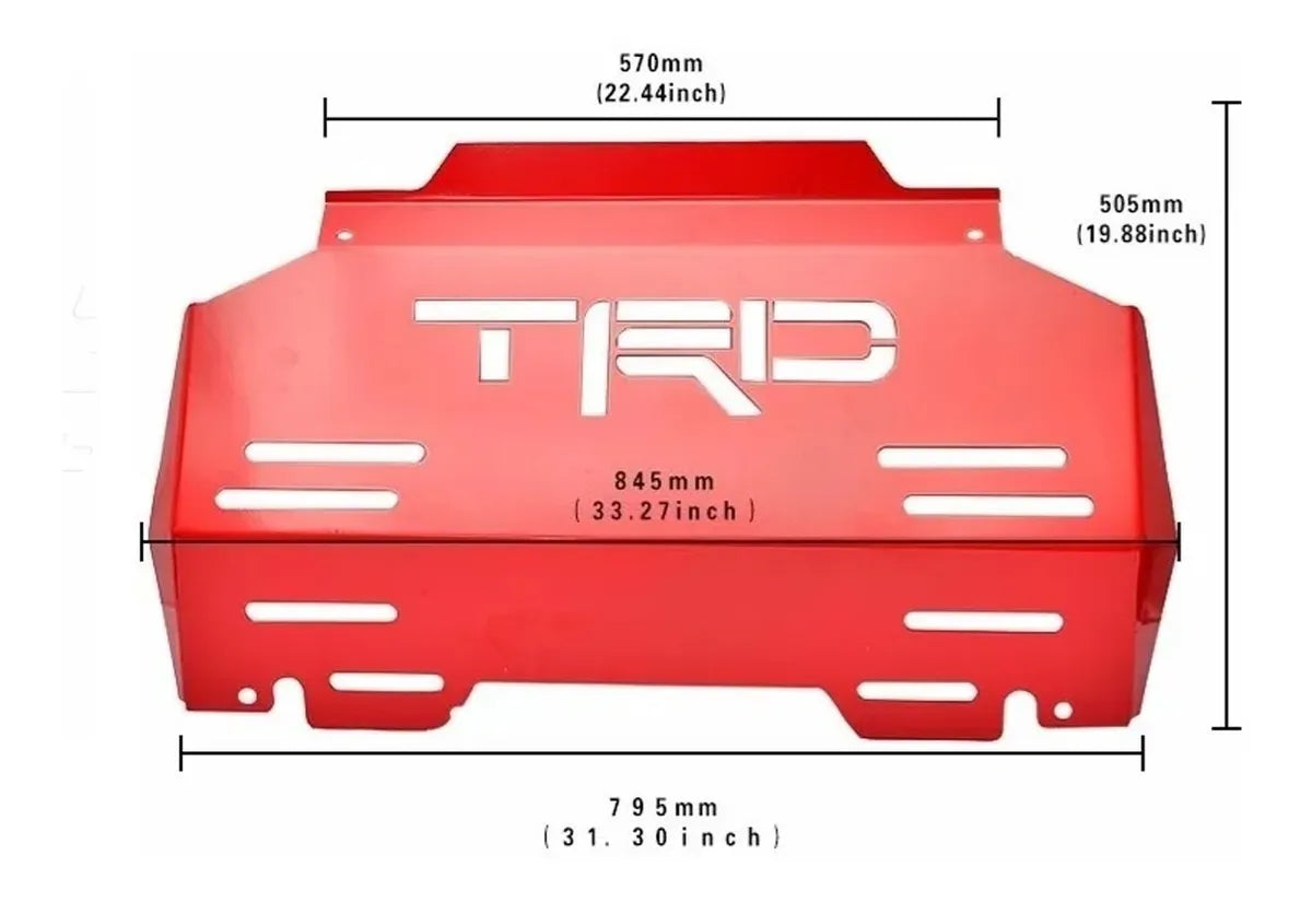 Cubre Carter Tapa Motor Trd Toyota Hilux Vigo 2012-16 Rojo