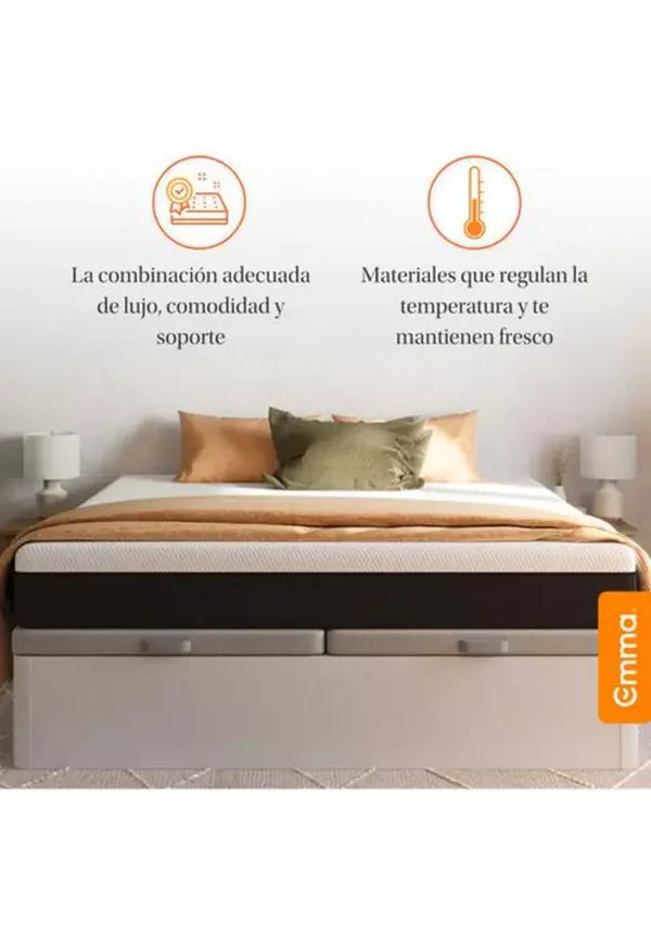 Colchón Emma 2 Plazas Hybrid Premium Blanco