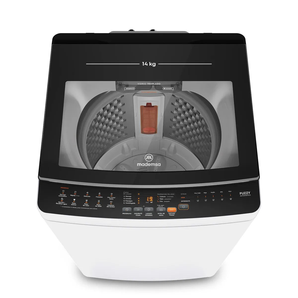 Lavadora Automática Mademsa MDWMT14W 14 kg, Blanco