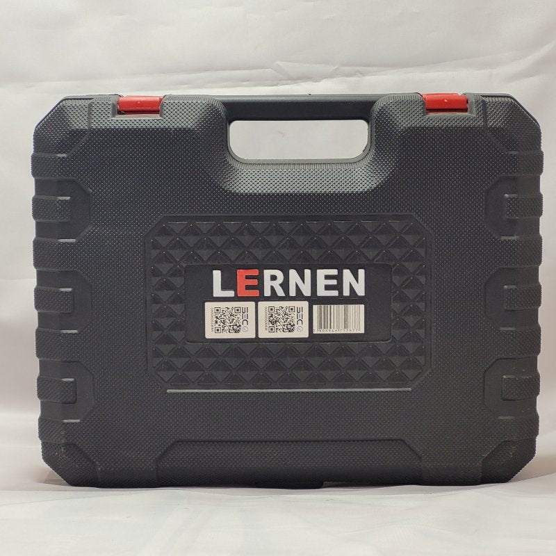 Kit Taladro Percutor Inalámbrico Lernen Destornillador 21v + 2 Baterías Rojo