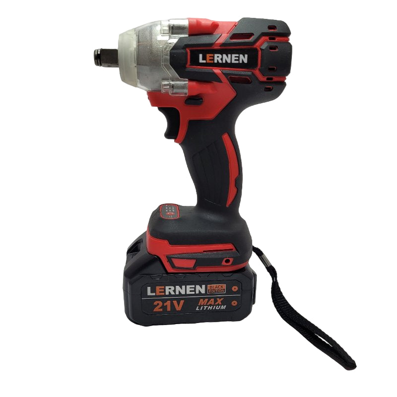 Kit Taladro + Llave De Impacto 2 Baterías Lernen Rojo 21v