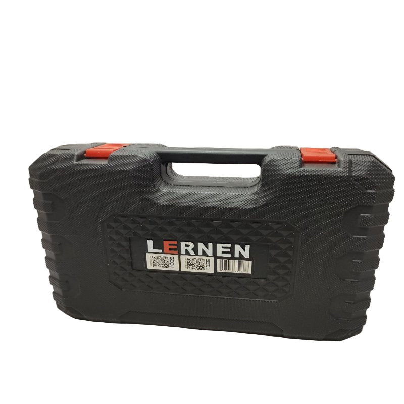 Kit Taladro Percutor Inalámbrico Lernen Destornillador 21v +2 Baterías Rojo