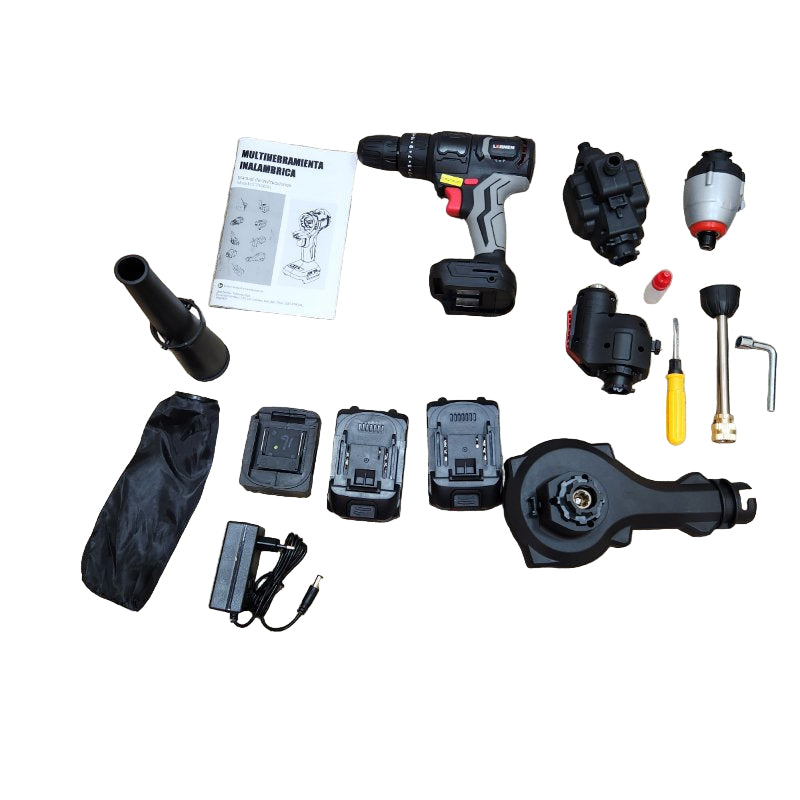 Combo Taladro Con Herramientas Eléctricas 10 En 1 Lernen Ct10en1 Gris