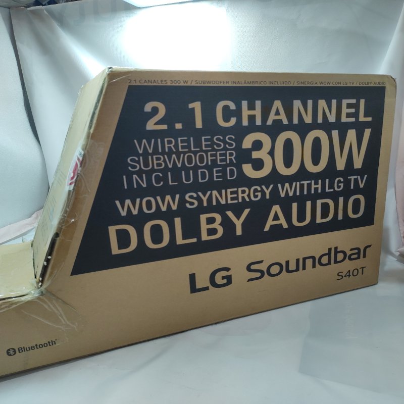 Barra De Sonido 2.1 + Subwoofer Inalámbrico Lg Soundbar S40t Negro 300w