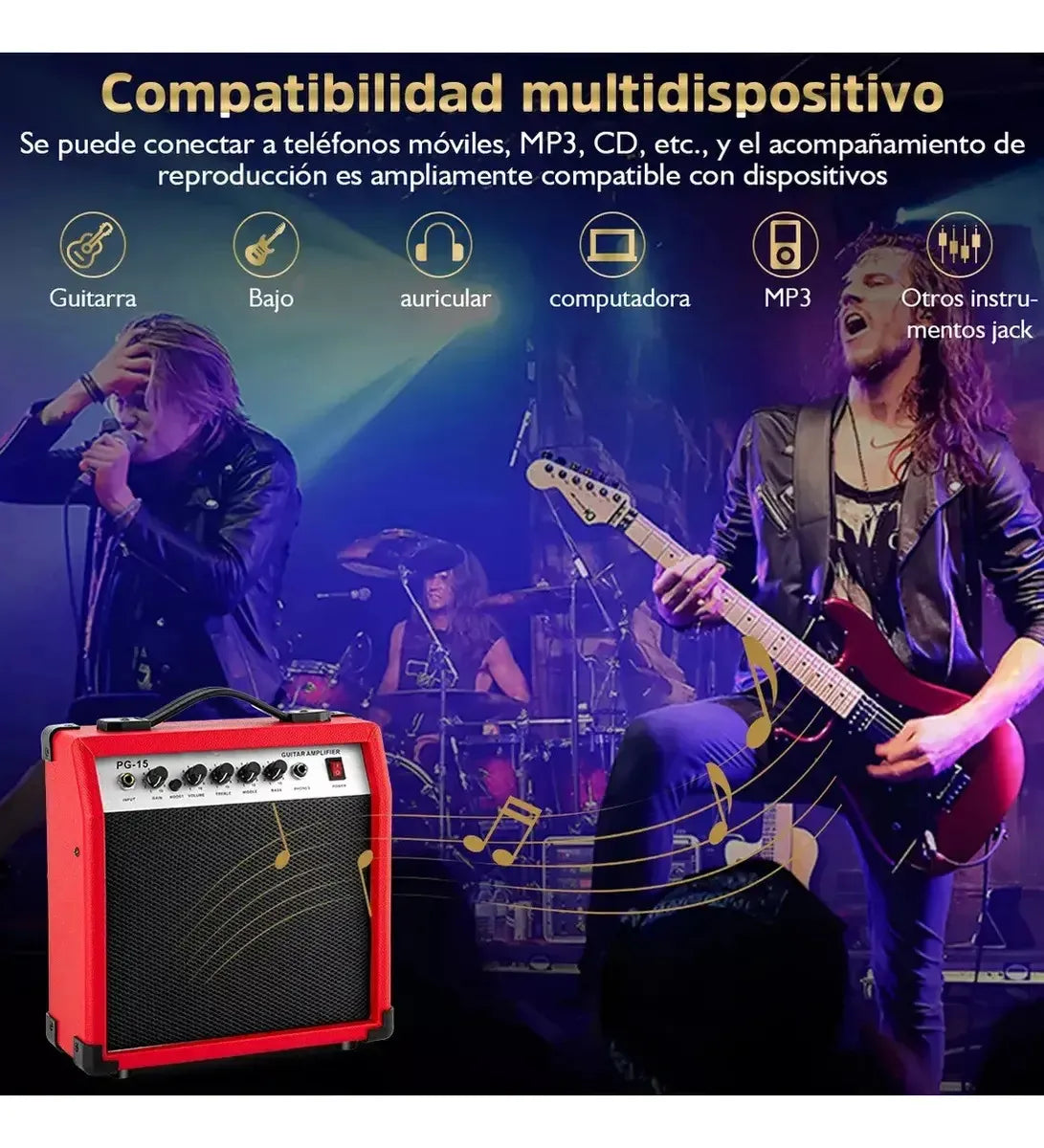 Amplificador Lullaby para Guitarra Eléctrica, Rojo