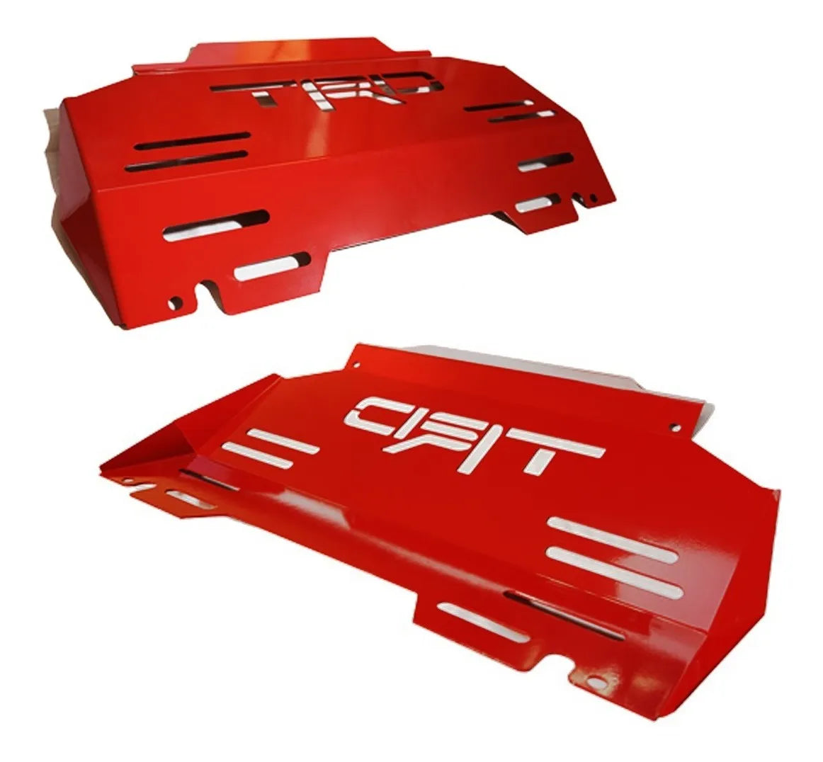 Cubre Carter Tapa Motor Trd Toyota Hilux Vigo 2012-16 Rojo