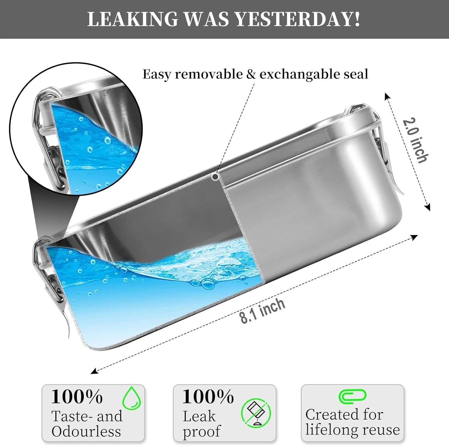 Contenedor Acero Inoxidable Proplanet Lunchbox Y Snackbox 16X11X4 500 Ml