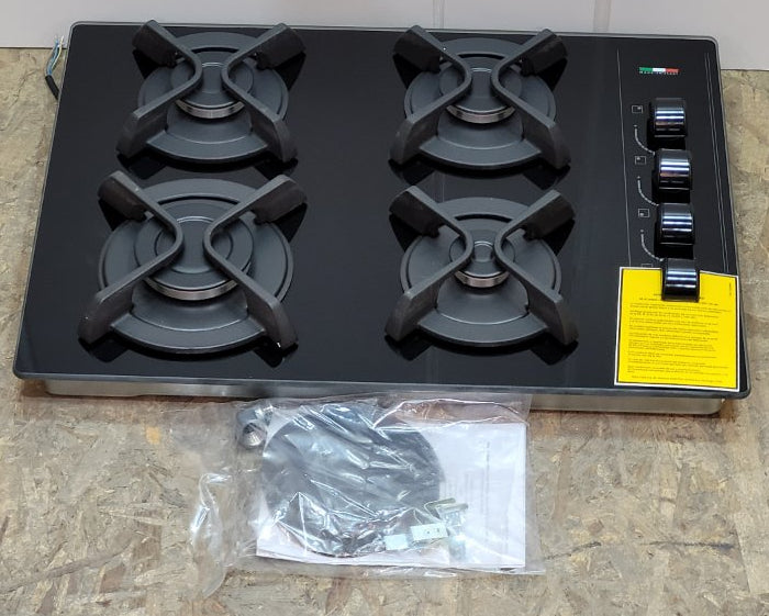 Encimera Cristal Gas Butano 4 Platos Teka Gbc 64003 Kbb Negro
