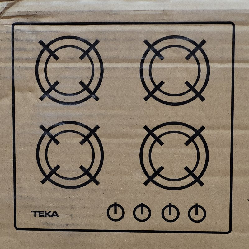 Encimera Cristal Gas Butano 4 Platos Teka Gbc 64003 Kbb Negro
