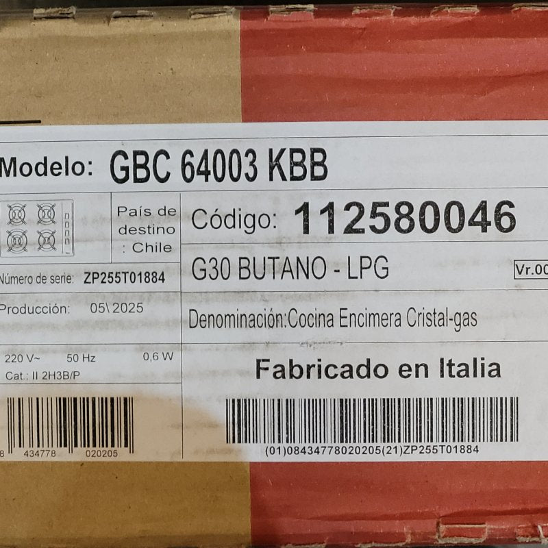 Encimera Cristal Gas Butano 4 Platos Teka Gbc 64003 Kbb Negro