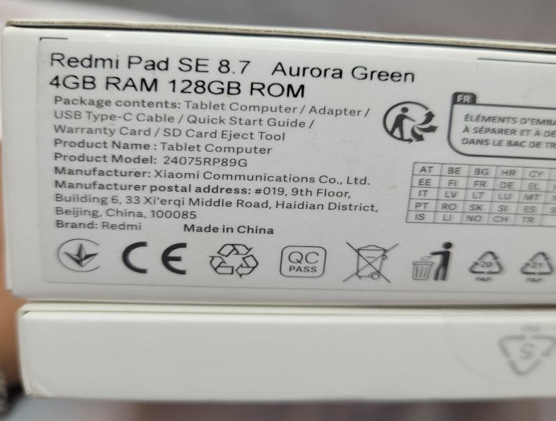 Tablet + Cover Xiaomi Redmi Pad Se 8.7 / 24075rp89g Aurora Green Ram: 4gb / Rom: 128gb