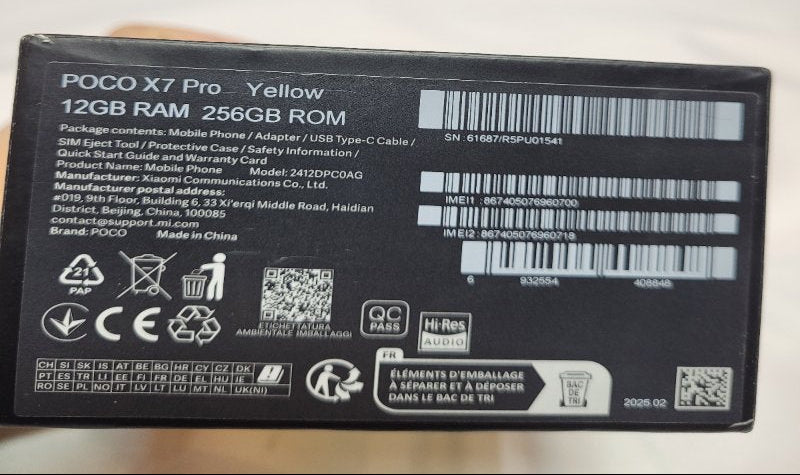 Celular Xiaomi Poco X7 Pro Yellow Ram: 12gb / Rom: 256gb