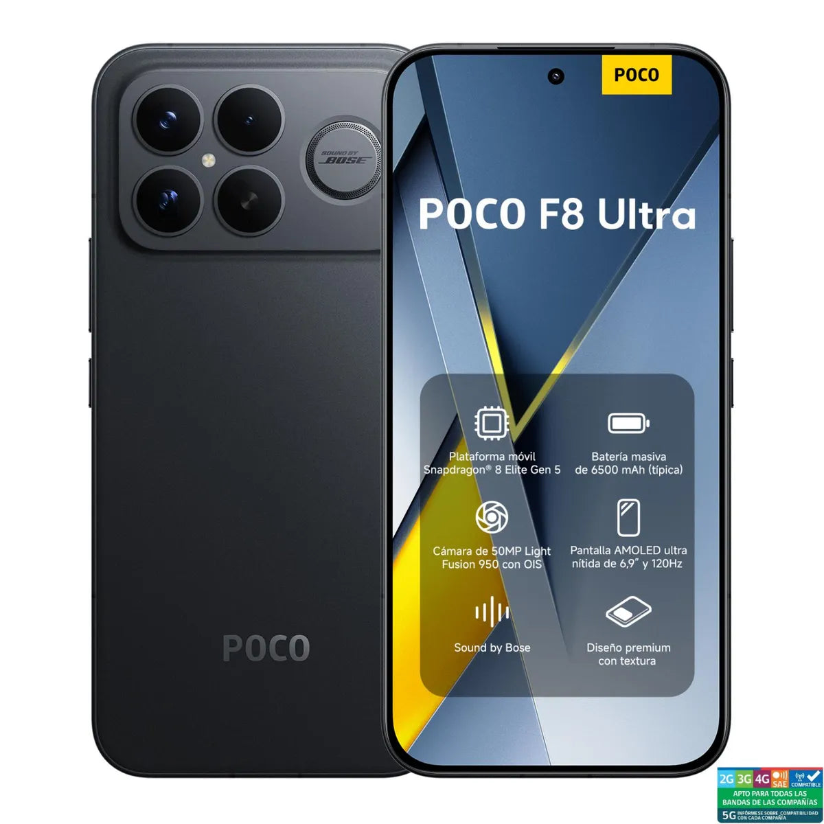 Celular Xiaomi POCO F8 Ultra 16GB RAM 512GB ROM, Negro
