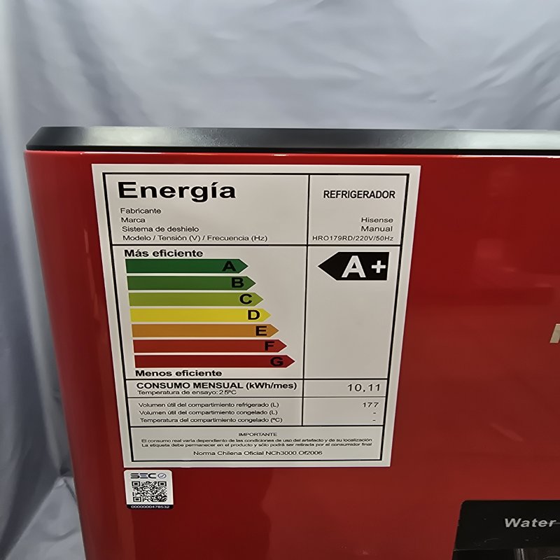 Refrigerador Manual 1 Puerta Hisense Hro179rd / Sistema De Deshielo Manual Rojo 177 Lts