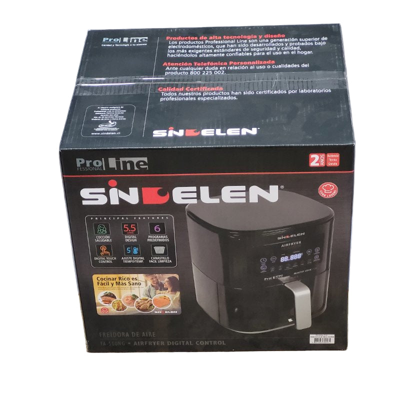Freidora Aire Sindelen Fa-500 ng Negro 5.5 Litros 1700w