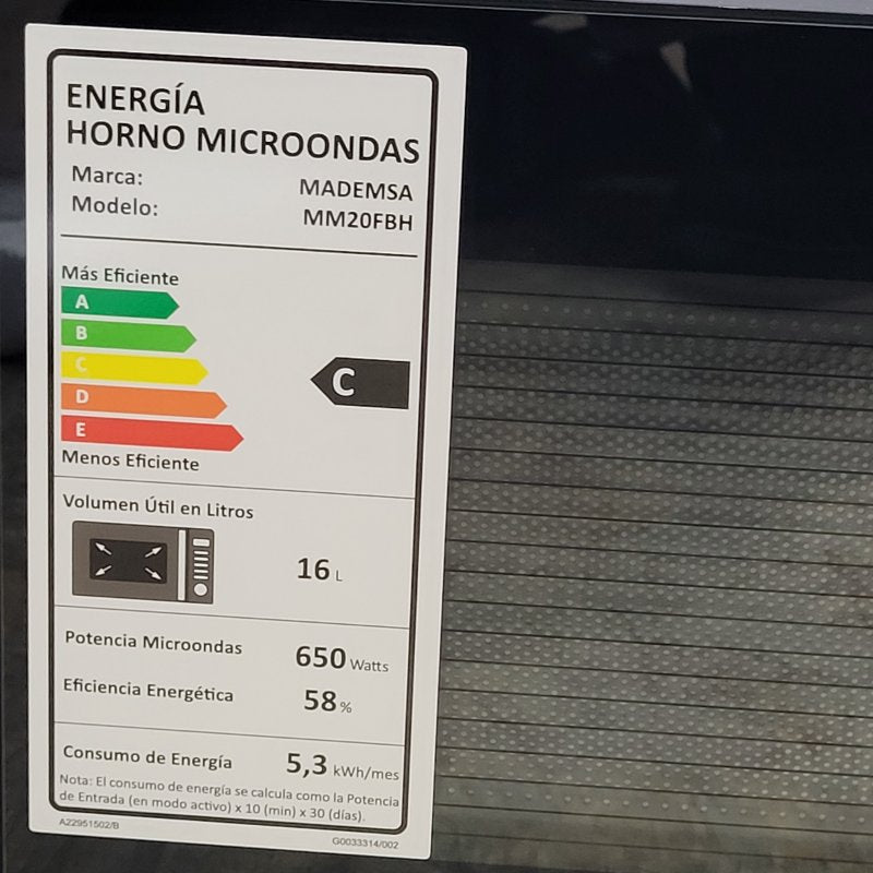 Microondas Digital Mademsa MM20FBH Negro 16L