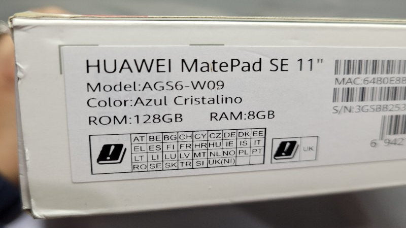 Tablet Matepad Se 11" Huawei Ags6-W09 Azul Cristalino Rom: 128gb / Ram: 8gb
