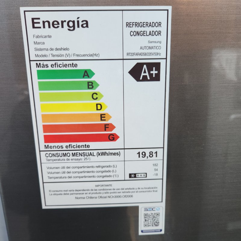 Refrigerador Top Mount No frost Samsung RT22FARADS8/ZS Plateado 236 Ltr.