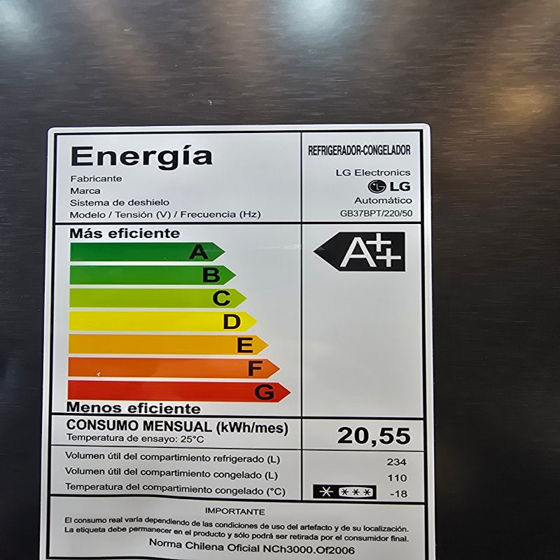 Refrigerador Congelador Lg Gb37bpt / Sistema De Deshielo Automático Negro 344 Lts