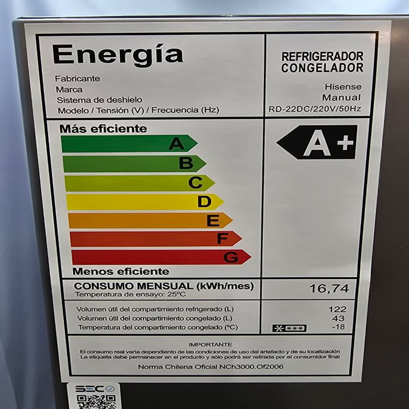 Refrigerador Congelador Hisense RD-22DC Silver 165L