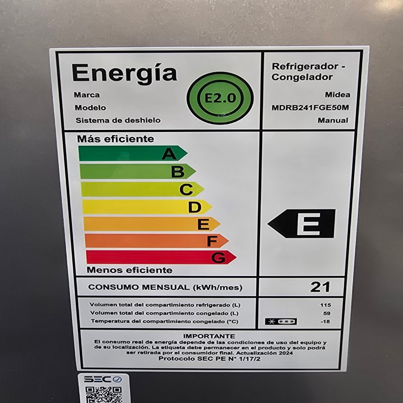 Refrigerador Bottom Mount Midea Mdrb241fge50m Silver 174 Lts