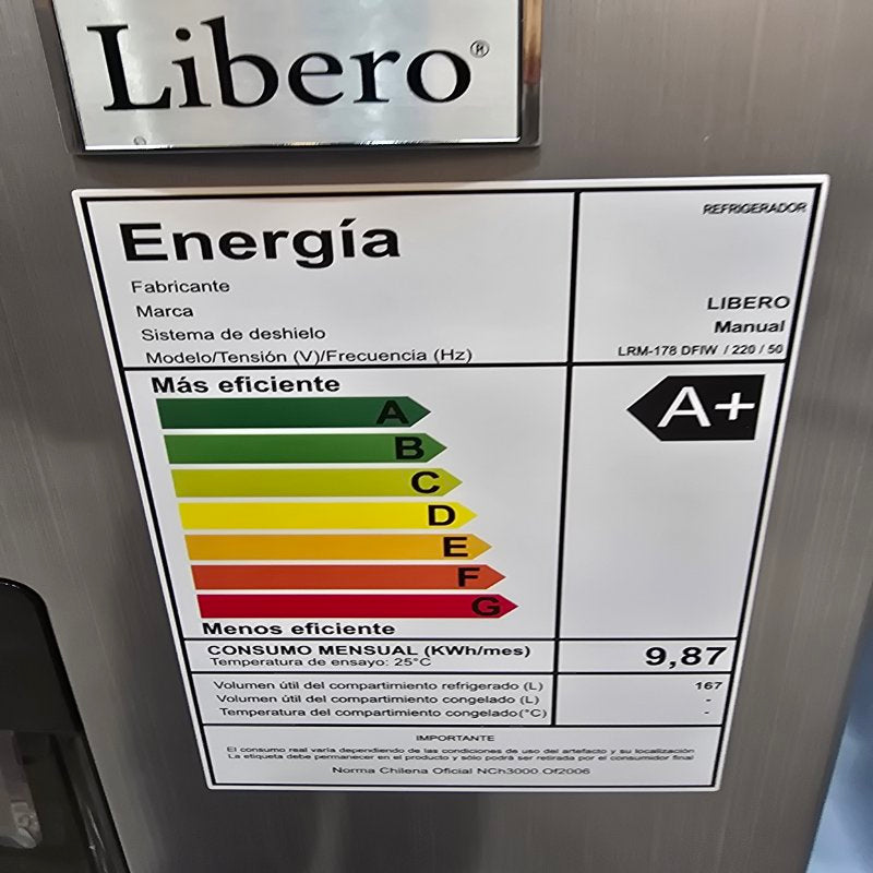 Refrigerador Monopuerta Libero Lrm-178dfiw Gris 167 litros