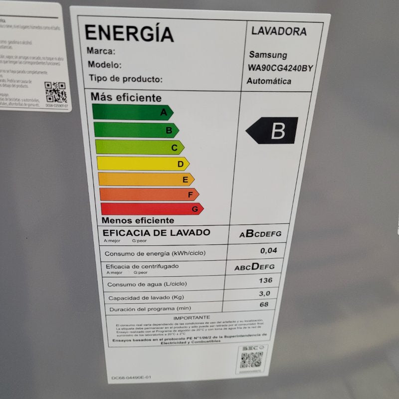 Lavadora Automática Samsung Wa90cg4240by Gris 9kg