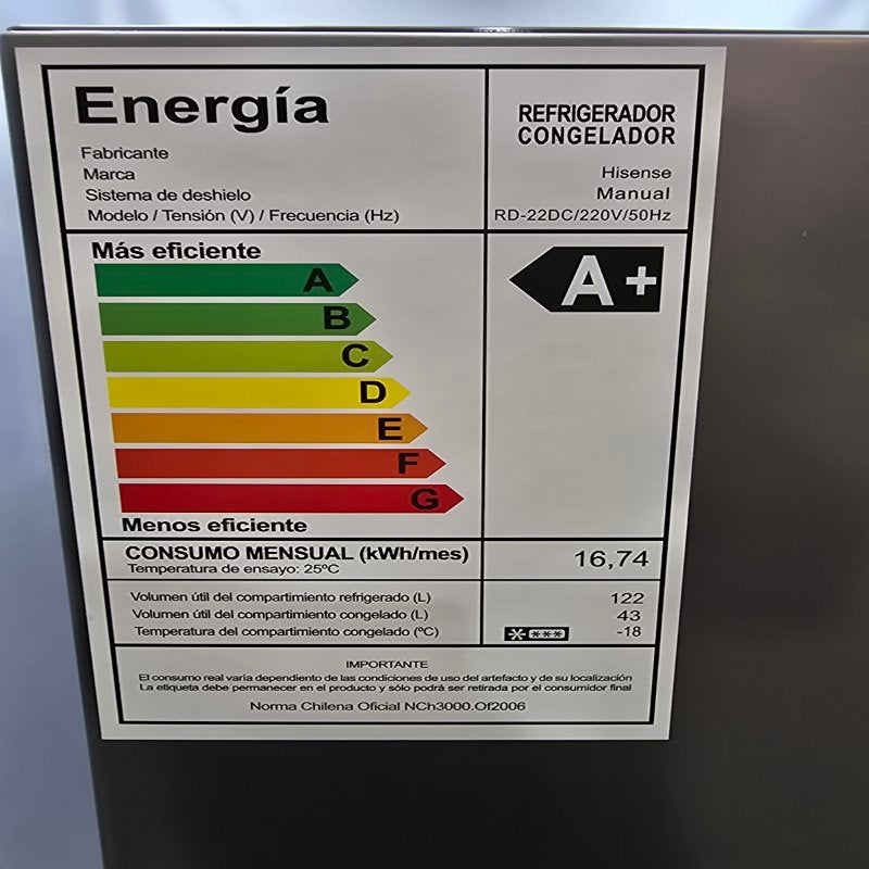 Refrigerador Congelador Hisense RD-22DC Silver 165L