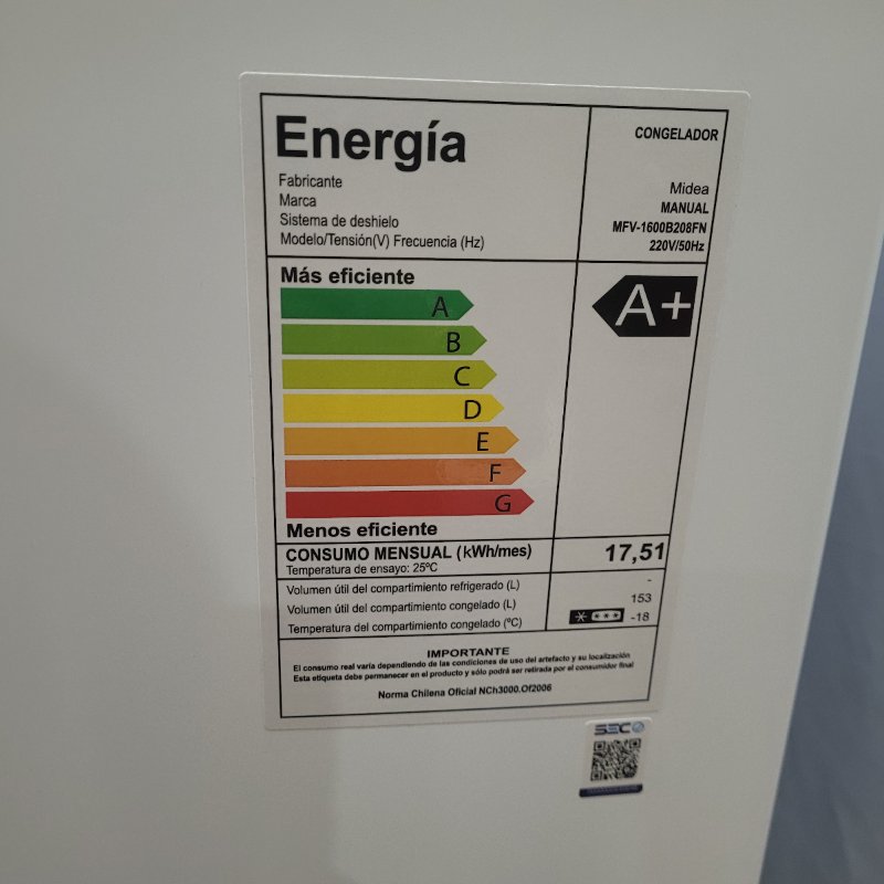 Freezer Vertical Midea Mfv-1600b208fn Blanco 157 Litros