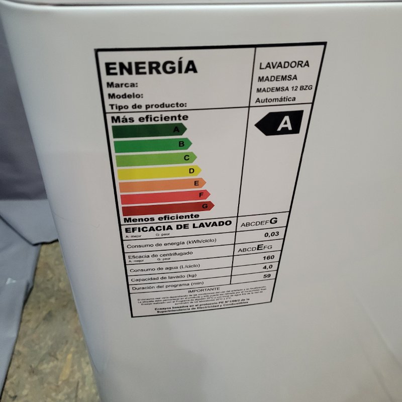 Lavadora Automática Mademsa 12 Bzg Blanco 12 Kg