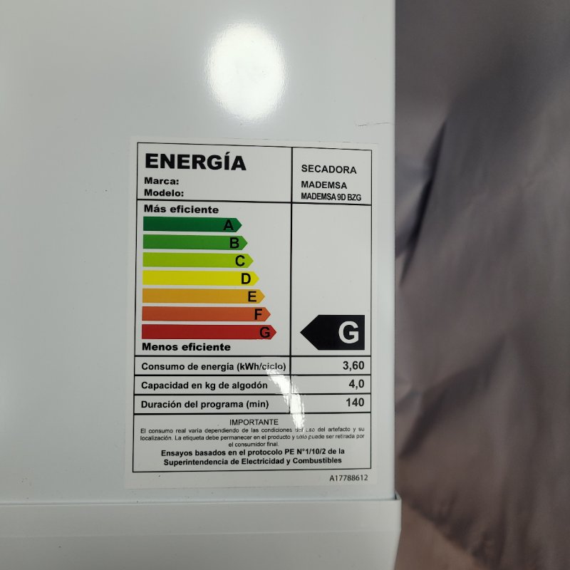 SECADORA MADEMSA 9D BZG BLANCO 9 KILOS