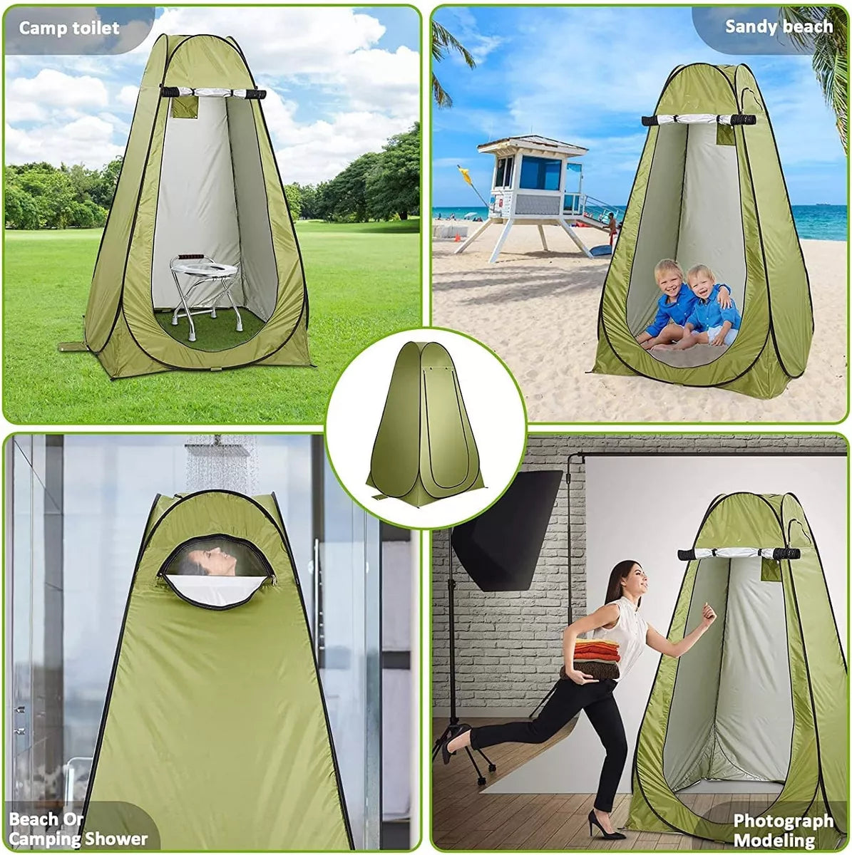 Carpa Ducha Terra Force Camping Pop Up Verde