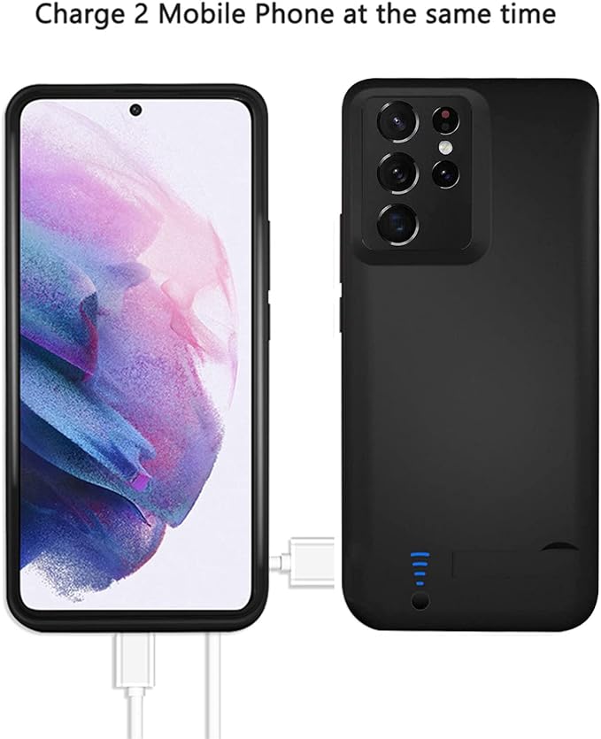 Cargador Carcasa Portatil Generico Samsung S21 Ultra Negro